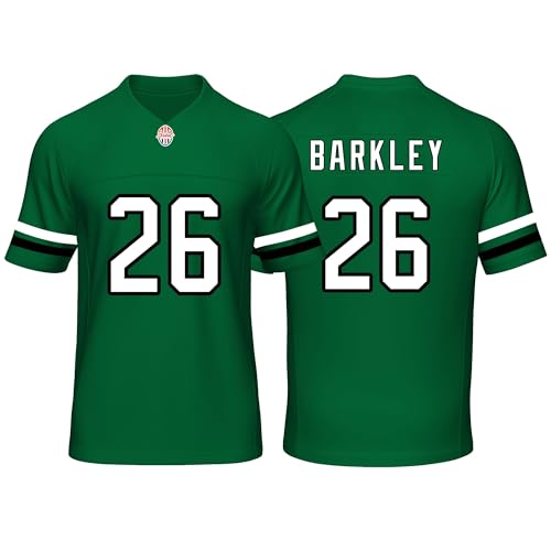 Custom Mens/Youth Football SAQUON Stitched T-Shirt for Sports Fan Barkley Green No Brand/Logos