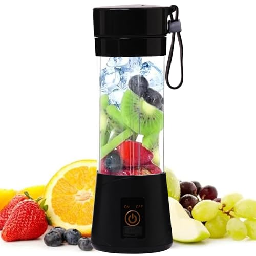GaxQuly Electric Juicer 6 Blade Rechargable Portable USB Bottle B...