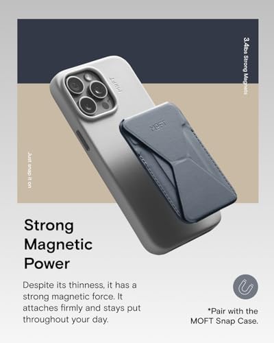 Image of MOFT Magnetic Wallet Stand Compatible with iPhone 16 /15 /14 /13 /12 Series, Angle Adjustment MOVAS Phone Stand, Light Cool Grey