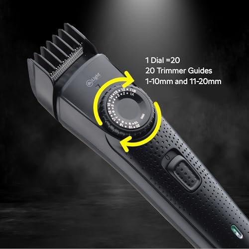 Image of Mr Light Rechargeable Beard & Hair Trimmer- Hard Alloy Steel & SS Blade, 600 mAh Li-ion Battery, USB Type-C Charging, 20 Adjustable Guides, Powerful motor with charge Indicator - MR6034