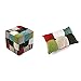 VERSA Green Patchwork Pouf Sgabello Quadrato Poggiapiedi per Soggiorno O Camera da Letto 35 X 35 X 35 Cm & 19500753 Cuscino Rettangolare con Imbottitura Patchwork Bl/Gr, Tela