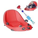 Trineo para niños, Freno Incorporado, Trineo de Nieve para niños, Deporte de Invierno Familiar, Snowboard de Dos plazas con Respaldo, para Clima frío, Parque Snowy Hills, Patio Trasero,