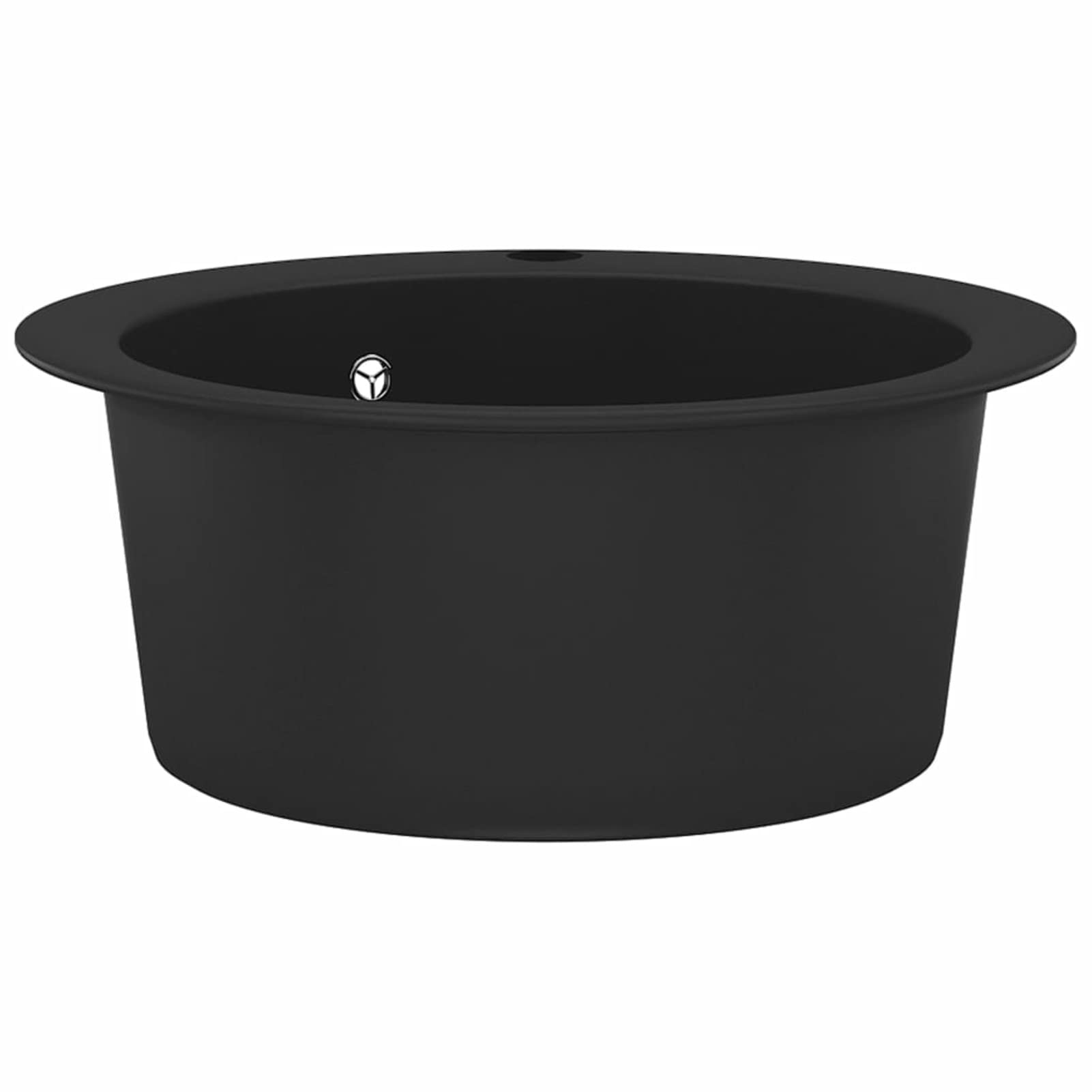Fregadero de cocina de granito con un seno, JUNZAI Mueble Pila Lavadero, Pila Fregadero Cocina, Fregadero Sobre Encimera, Fregadero Baño Encimera, Picas De Cocina, redondo negro