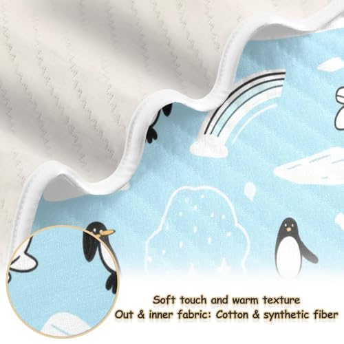 Custom Sealion Penguin Animal Black White Kids Blanket Soft Customise Name Baby Blanket for Newborns, Infants, & Toddlers 30x40in frazadas para2