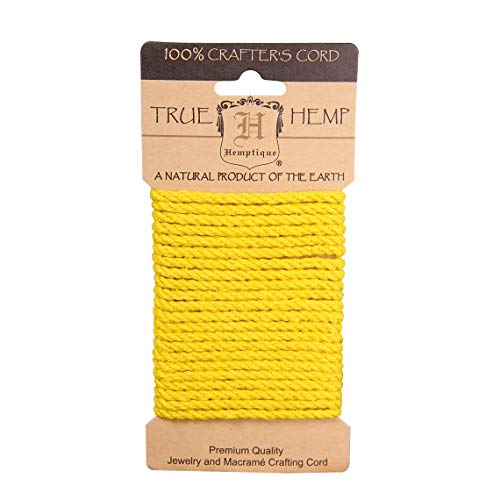 Cordón de cáñamo amarillo de 4mm x 3m: hilo de fibra natural para artesanías 3