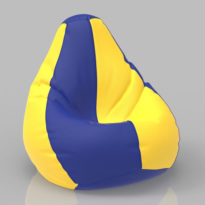Image of ComfyBean Bags XL Bean Bag Without Fillers Cover (Blue and Yellow)