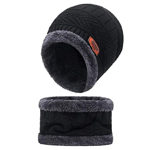 Gorro de inverno para homens chapéu de malha chapéu de inverno gorro feminino cachecol de pescoço gr