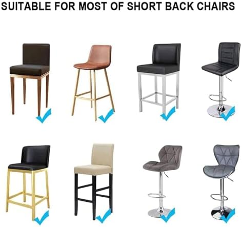 Stretch Barstool Covers - Removable & Washable Pub Chair Slipcovers for Counter Stools - 2 Pack Dining Chair Protector - Elastic Fit, Durable Fabric, Easy Care
