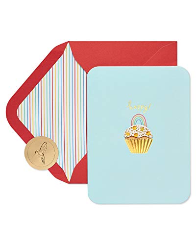 Carte d'anniversaire Papyrus cupcake arc-en-ciel pour exprimer vos sentiments avec joie