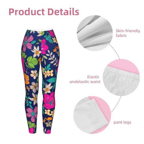Leggings de compresión suaves con flores para entrenamiento de mujer 6