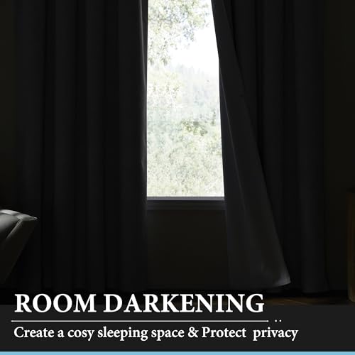 Image of RYB HOME Room Darkening Curtain for Sliding Glass Door, Thermal Insulated&Privacy Drape for Basement /Media Room, Extra Wide Room Divider Curtain, Window Treatment, Cream Beige, W100 x L108, 1 Panel