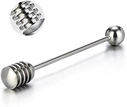 Daimay Łyżka do miodu 304 stal szlachetna miód i syrop dipper stick łyżka mieszadło prosty uchwyt do garnka słoik pojemnik - 6,3 cala