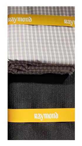 Image of Raymond Men's Striped Cotton Formal Shirt & Trouser fabric, Check Pattern, Premium Business Wear