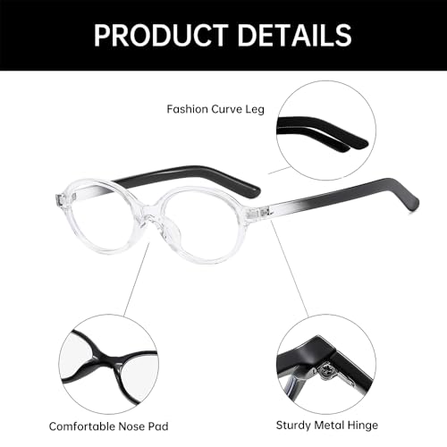 Image of YAMEIZE Small Oval Blue Light Blocking - Glasses Women Men Retro Clear Anti Blue Light Eyeglasses for Computer Gaming