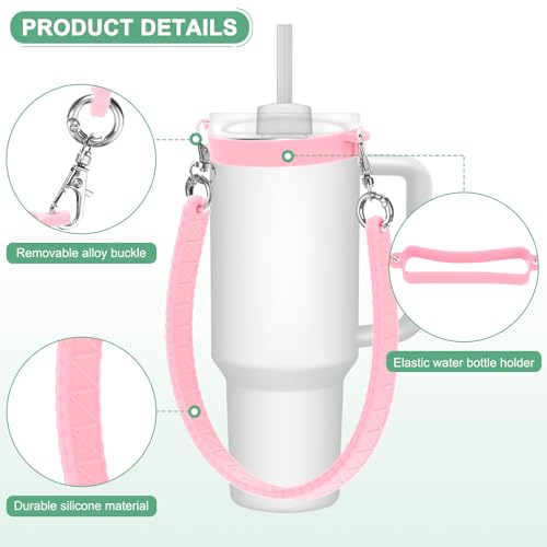 Asas para botella de agua de silicona M METERXITY rosa que solucionan el transporte 3