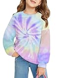 Haloumoning Girls Oversized Crewneck Sweatshirts Kids Fashion Drop Shoulder Pullover Clothes 5-14 Years