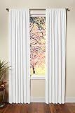 COTTON CRAFT White Curtain Window Panel Drapes - Set of 2 - Thick Cotton Duck Fabric Reverse Tab Top Window Treatment - Bonus Tie Backs - Clean Crisp Elegant Look - Bedroom Living Room - 50 W x 84 L