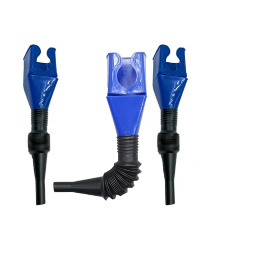 1 Pack 3 Pcs Car Fuel Funnel, Retractable and Portable Foldable Car Refueling Funnel, Universal Leak-Proof Filling Bayonet Plastic Funnel and Oil Changing Tool Fits for Motorcycles, Cars (Blue)
