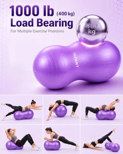 Image of INPANY Peanut Ball - Anti Burst Exercise Ball for Labor Birthing, Physical Therapy for Kids, Core Strength, Flexible Seating, Home & Gym Fintness, Sensory Chair Wiggle Seat for Boys and Girls