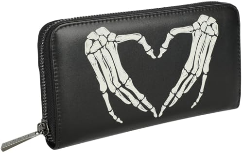 Darkest Love Wallet Gothic Skeleton Heart Black Cute Quirky Purse