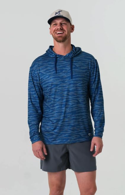 Burlebo Navy Tiger Stripe Camo Performance Hoodie3