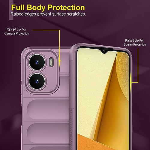 Image of amazon basics Back Case Cover for Vivo Y16 | Compatible for Vivo Y16 Back Cover | Liquid Silicon Magic Case with Camera Protection | Lavender