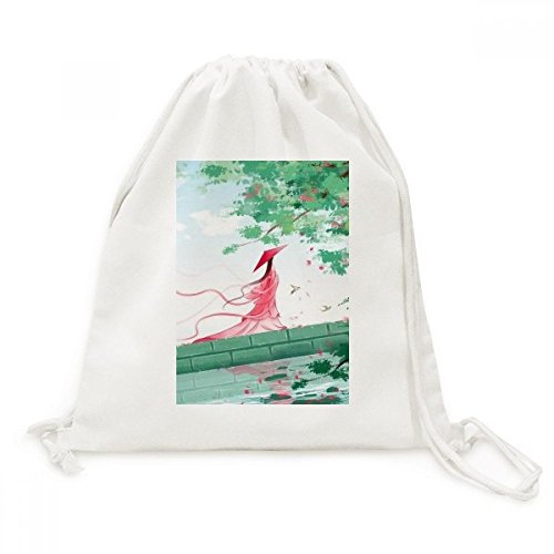 Sac à dos cordon style chinois aquarelle idéal pour vos sorties et moments de détente
