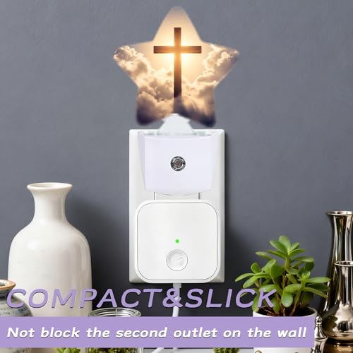 Image of Night Light,Cross Night Lights Plug into Wall Cloud Sunset Decorations for Bedroom Bathroom,Dusk to Dawn Sensor Kitchen Hallway Stairs Energy Efficient Desk Lamp