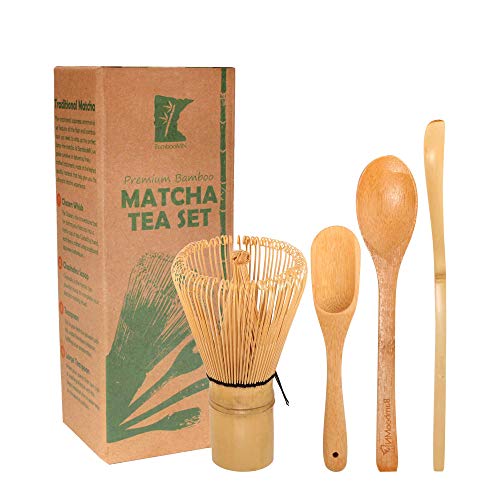 BambooMN Matcha Whisk Set - Golden Chasen (Tea Whisk) + Chashaku