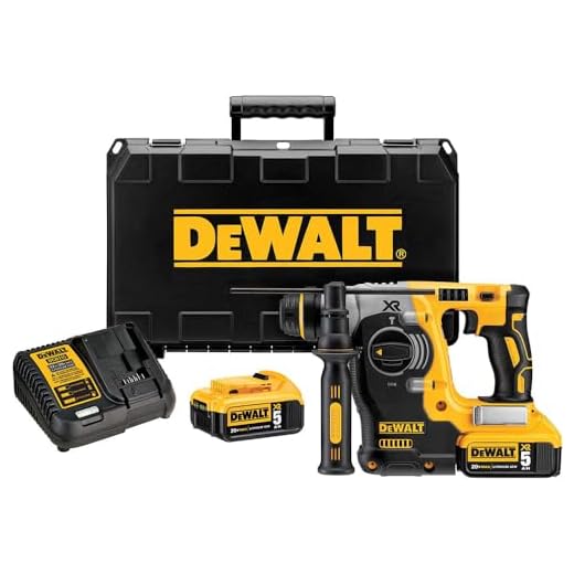 DEWALT DCH273P2 20V Max Brushless SDS Rotary Hammer with 5 Ah Batteries