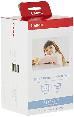 Canon For Selphy Cp - Canon Kp-108In Color Ink Paper Set Postcard Size 100X148Mm 108-Sheets For Selphy Cp