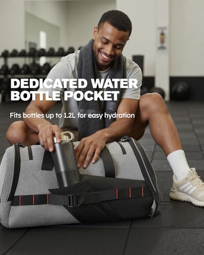 Tolaccea 47L Sporttasche Groß Sporttasche Rucksack mit Schuhfach Nassfach Wochen Reisetasche Duffel Bag Fitness Trainingstasche für Herren Damen Gym,Reise,Schwimmen,Sauna,fußball (Grau)