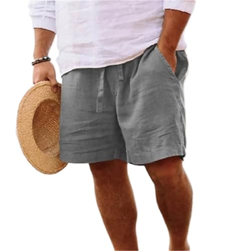 Short en lin homme respirant et ample pour le streetwear d'été