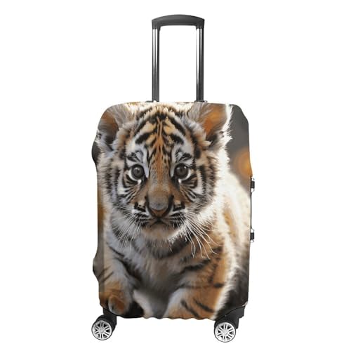 Cute Tiger Travel Luggage Cover Anti-scratch Suitcase Cover Elastic Suitcase Protective Cover Fits 19-32 Inch Luggage S