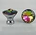 HOSL 10pcs Cabinet Drawer Pulls and Knobs - Crystal Glass Diamond Shape Colorful Handles for Kitchen Cupboard Bathroom (30mm)