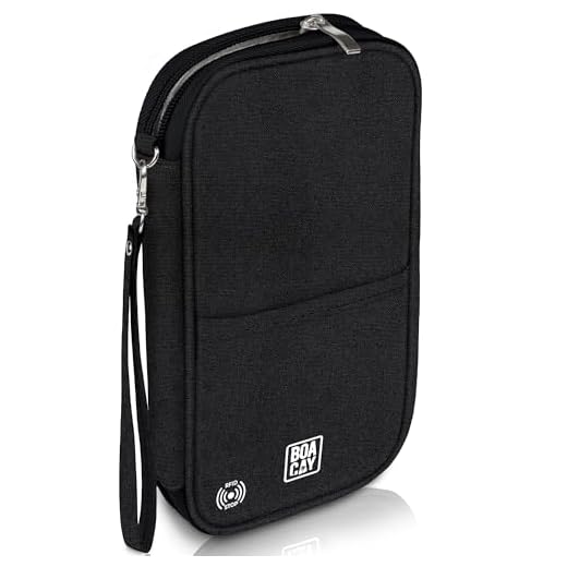 BOACAY Travel Document Organizer with RFID, Family Passport Holder, Wallet for Women & Men, Portable & Waterproof Case for Cards, Boarding Pass, Money