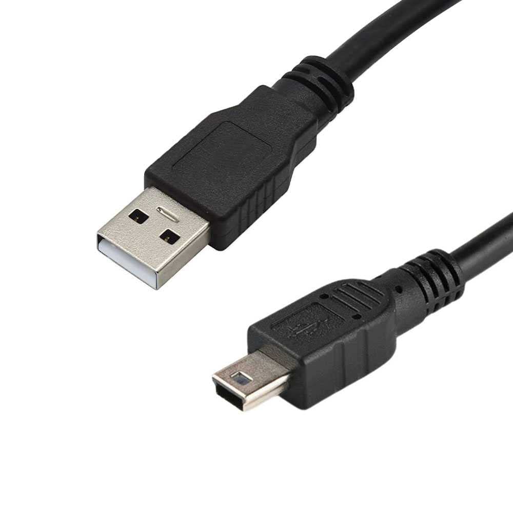 Cavo USB 2.0 a Mini Tipo B 4 Pin Maschio 70 cm Nero per MP3 MP4 MP5 GPS GoPro Hero 3/+/HD