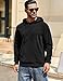 COOFANDY Mens Casual Hoodies Long Sleeve Fashion Sweatshirt Soild Hooded Pullover for Men with Pocket Black Medium