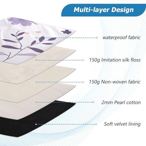 Funda para portátil 13-14 pulgadas con diseño floral púrpura miniatura 4
