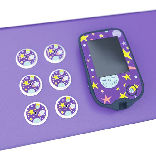style Libre 1 and 2 Stickers for Readers and Sensors (Stars), Purple - Image 2