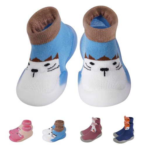 Aolso Scarpe Calzino per Bambini,Scarpine Primi Passi,Antiscivolo Scarpe Primi Passi Bimbo con Suola in Gomma,Unisex...