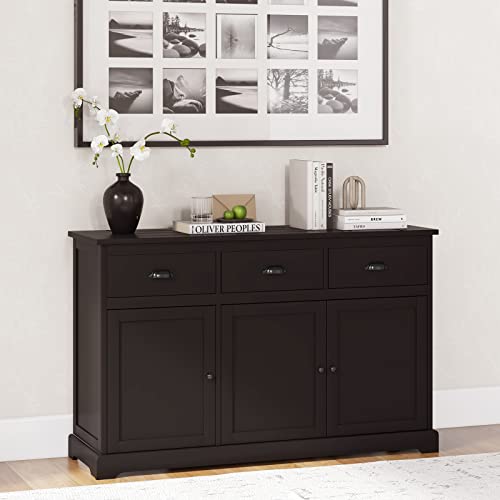 Giantex-Sideboard-Buffet-Server-Storage-Cabinet-Console-Table-Home-Kitchen-Dining-Room-Furniture-Entryway-Cupboard-with-2-Cabinets-and-3-Drawers-Adjustable-Shelves-Brown Giantex Sideboard Buffet Server Storage Cabinet Console Table Home Kitchen Dining Room Furniture Entryway Cupboard with 2 Cabinets and 3 Drawers Adjustable Shelves Brown