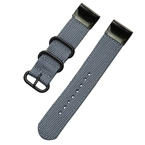 Bracelet montre nylon 26mm pour Garmin Fenix 6X Pro en tissu premium durable coloris agate