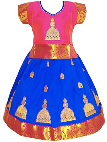 Image of Girl's Raw Silk Readymade Lehenga Choli