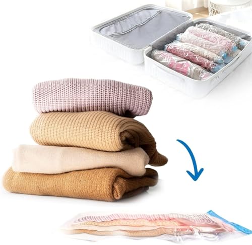 Image of Vacuum Storage Bags for Clothes and Bedding with Airtight Reusable Compression Design for Blankets, Sarees, Sweaters, Comforters, Mattress, Wardrobe, Travel, and Space Saving Storage