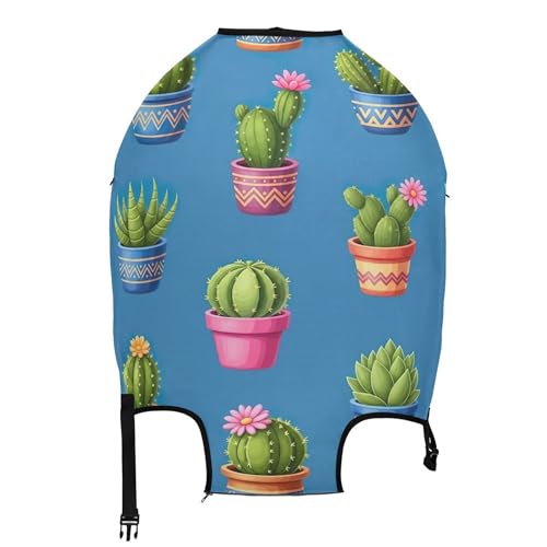 Joisal Luggage Covers for Suitcase Protector Colorful Cacti Succulents Flowers Blue Baggage Cartoon Travel Vacation Essentials, S, Fits 18-20 Inch Case2