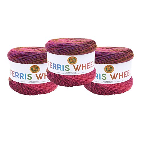 Image of Lion Brand Yarn, Ferris Wheel Crochet Yarn, Pink Marmalade, Multi, 3 Pack