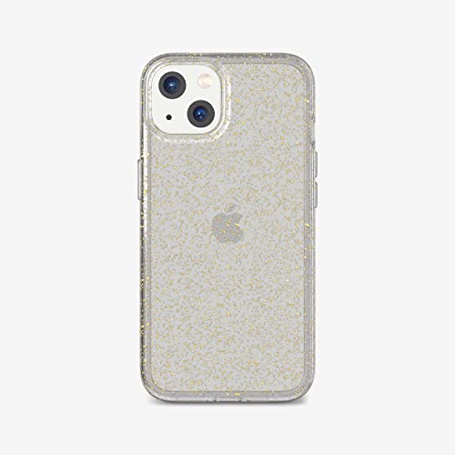 Coque iPhone 13 tech21 Evo Sparkle antichoc paillettes dorées transparente