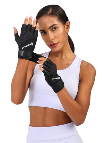 Image of BURNLAB Flex Wirst Support Gym Gloves for Men and Women - Ideal for Weightlifting, Cycling, Crossfit, Offers Good Grip and Soft Padding (Black, S)