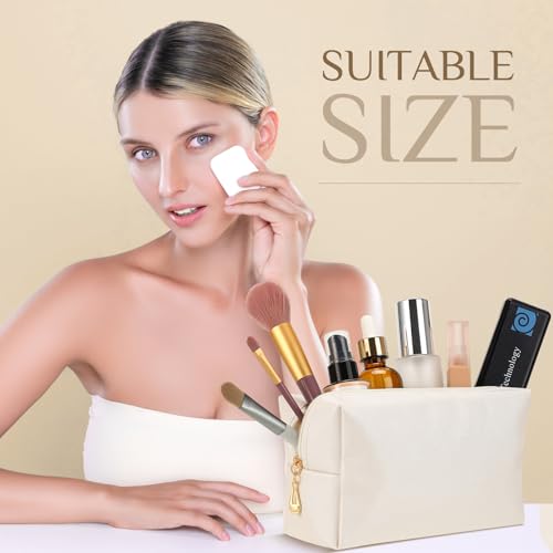 Cunno 100 Pcs Aesthetic Makeup Bags Bulk PU Leather Cosmetic Pouches DIY Toiletry Bags Preppy Makeup Pouch Travel Storage Organizer for Women Travel Party Gift4